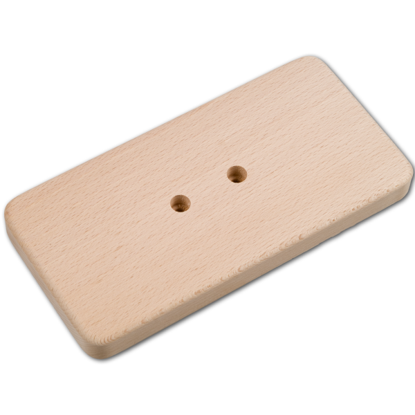 T&uuml;rgriffplatte, unlackiert aus Holz, mit oder ohne Bohrung