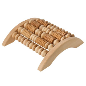 Fußmassage Gerät aus Holz, Fussroller in 28x24x7 cm, Massage für die Füße mit Holzrollen, symmetrisch aus Holz,