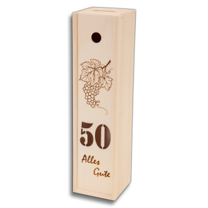 Weinkiste - Alles Gute zum 50. Jubil&auml;um, aus Holz 38 cm