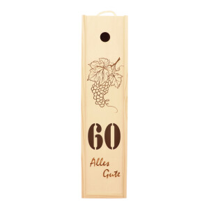 Weinkiste - Alles Gute zum 60. Jubil&auml;um, aus Holz 38 cm
