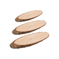 Holzscheiben mit Rinde, oval, unlackiert aus Holz