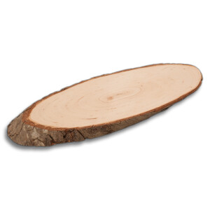 Holzscheiben mit Rinde, oval, unlackiert aus Holz 27,5 cm