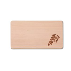 Fr&uuml;hst&uuml;cksbrett, rechteckig, mit Motiv &quot;Pizza&quot; aus Holz 22 cm