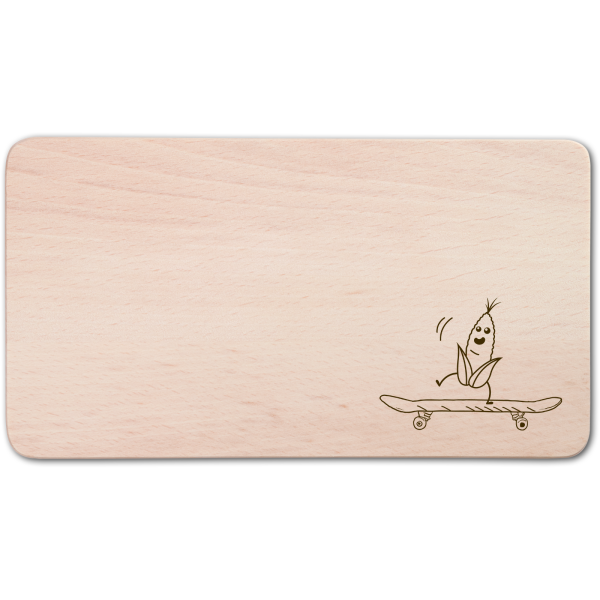 Fr&uuml;hst&uuml;cksbrett, rechteckig, mit Motiv &quot;Skateboard&quot; aus Holz 22 cm