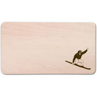 Fr&uuml;hst&uuml;cksbrett, rechteckig, mit Motiv &quot;Snowboard Fahrer&quot; aus Holz 22 cm