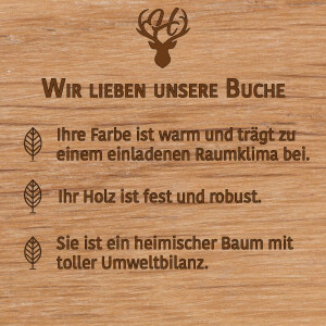 Untersetzer, Raclettebrettchen mit Aufdruck "Beer" aus Holz 10 cm "Hofmeister Leben ohne Plastik"