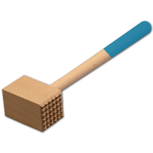 Fleischhammer, mit farbigem Griff, himmelblau, aus Holz...