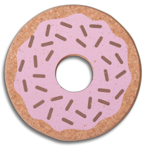 Topfuntersetzer, Donut, aus Kork, 14 cm