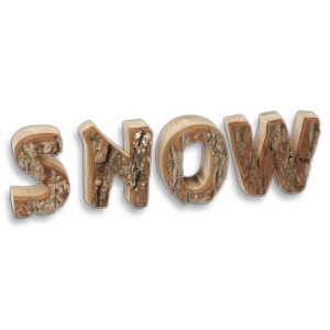 Deko Schrift Buchstaben "SNOW" mit Rinde aus...