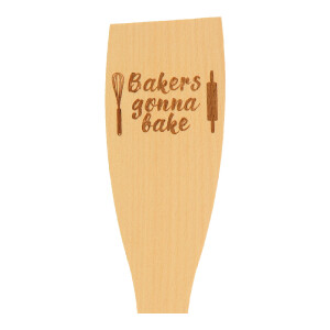 Pfannenwender mit Spruch &quot;Bakers gonna bake&quot; aus Holz 30 cm