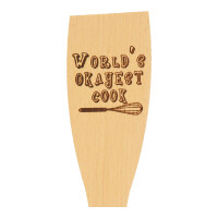 Pfannenwender mit Spruch "Worlds okayest cook" aus Holz 30 cm