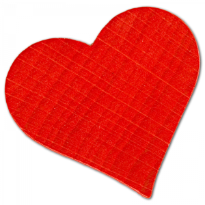 Herz, Miniatur, rot aus Holz 3,5 cm